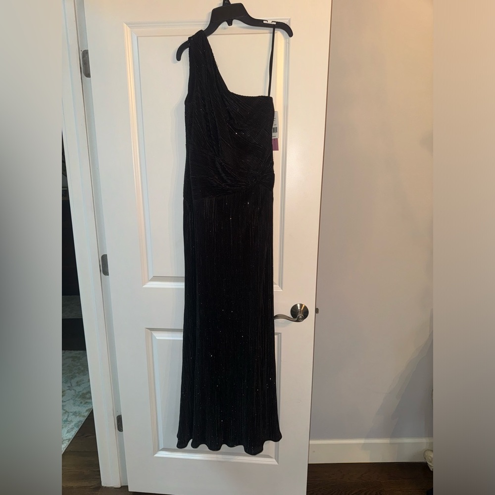 Aqua formal door length dress